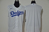 Dodgers Blank White Nike Cool Base Sleeveless Jersey,baseball caps,new era cap wholesale,wholesale hats